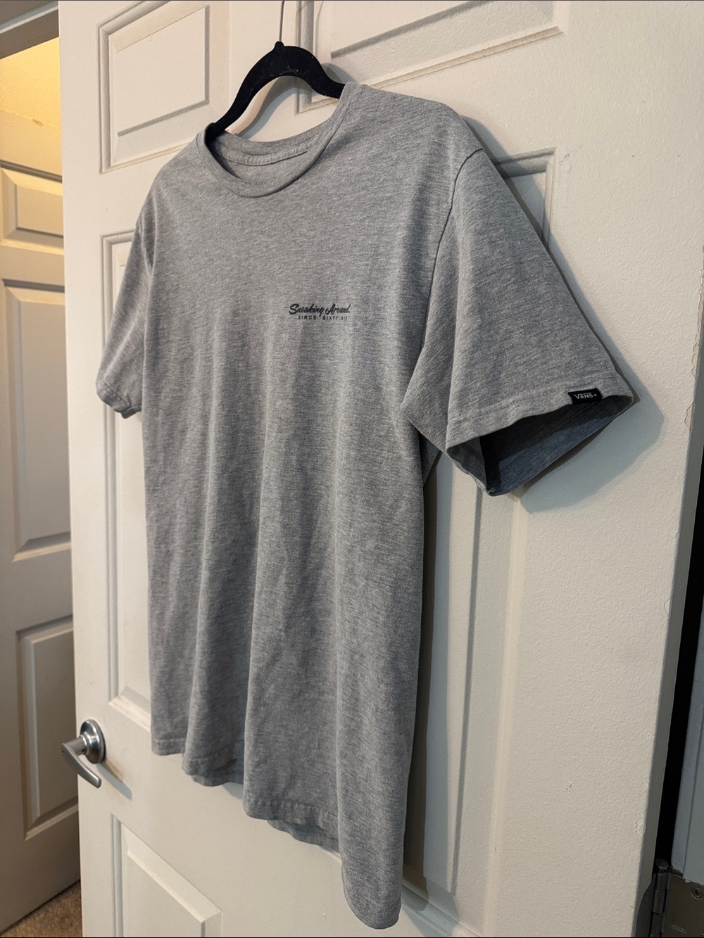 Vans Heather Gray Short Sleeve Crew T-Shirt with Chest Script